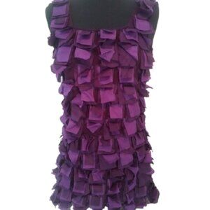 Angel Eye Two Tone Scoop Neck Blouse, Purples, Size Small